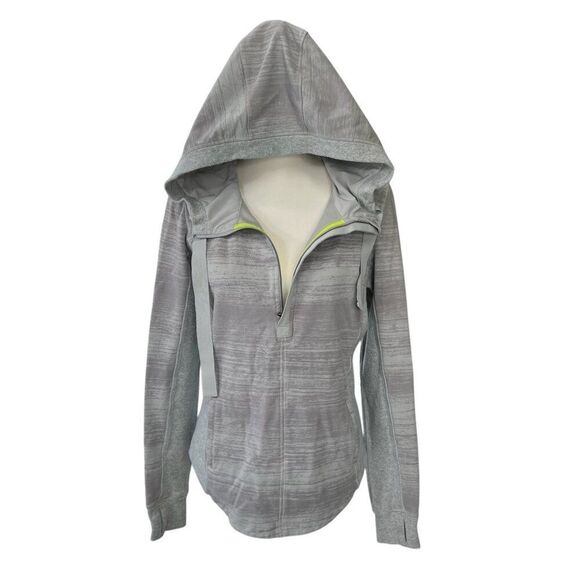Lululemon Post Sweat Pullover Righteous Stripe Light Grey Pullover Hoodie Size 8 - Picture 1 of 9